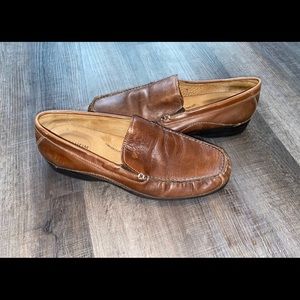 Brown Leather Moc Toe Driver Loafers Size 10